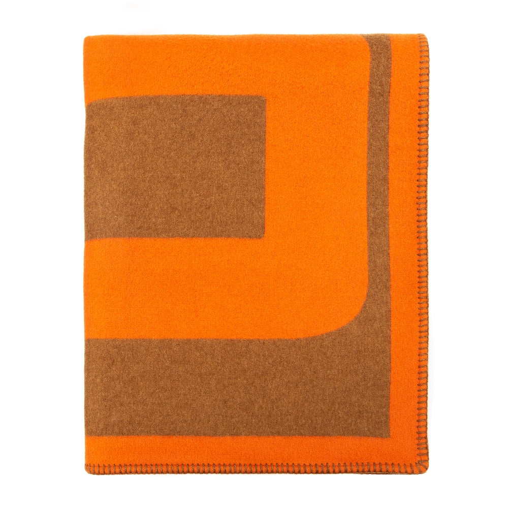 Orange blanket with logo