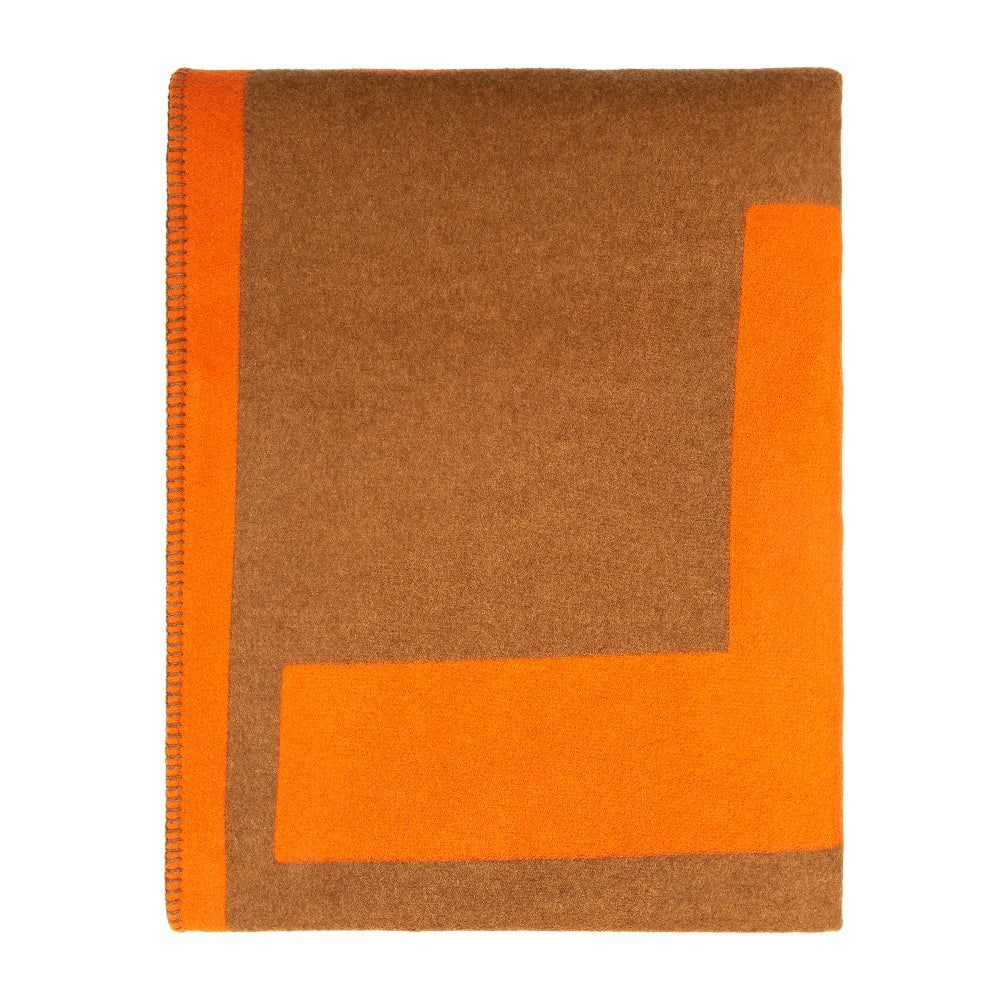 Orange blanket with logo