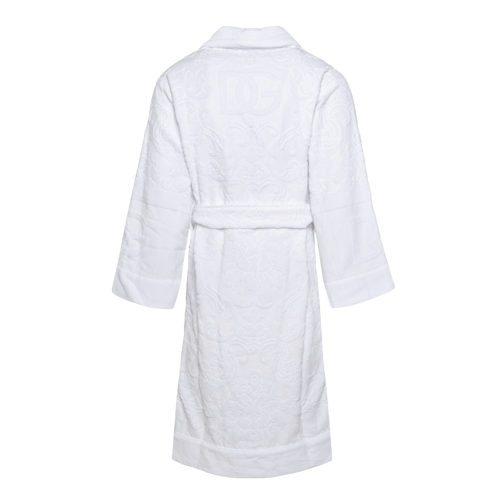 White bathrobe with tone texture