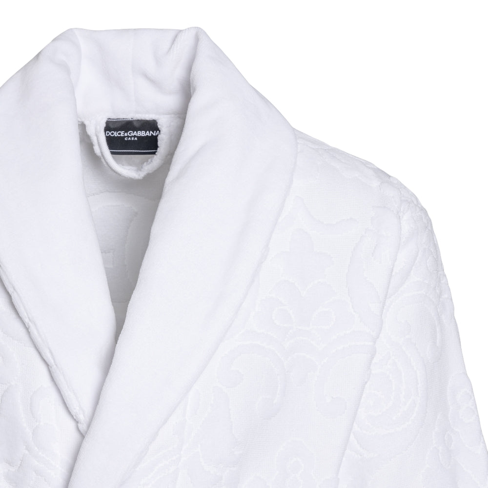 White bathrobe with tone texture