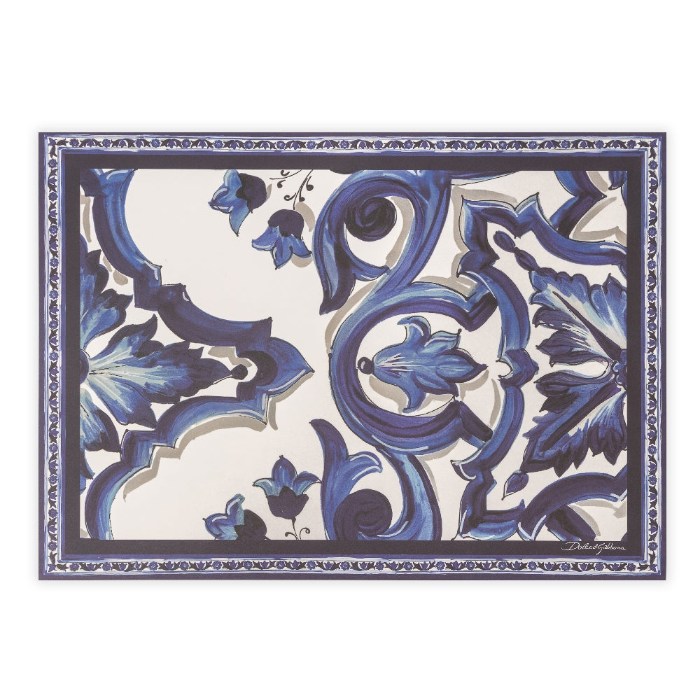 Paper placemats with Mediterranean print