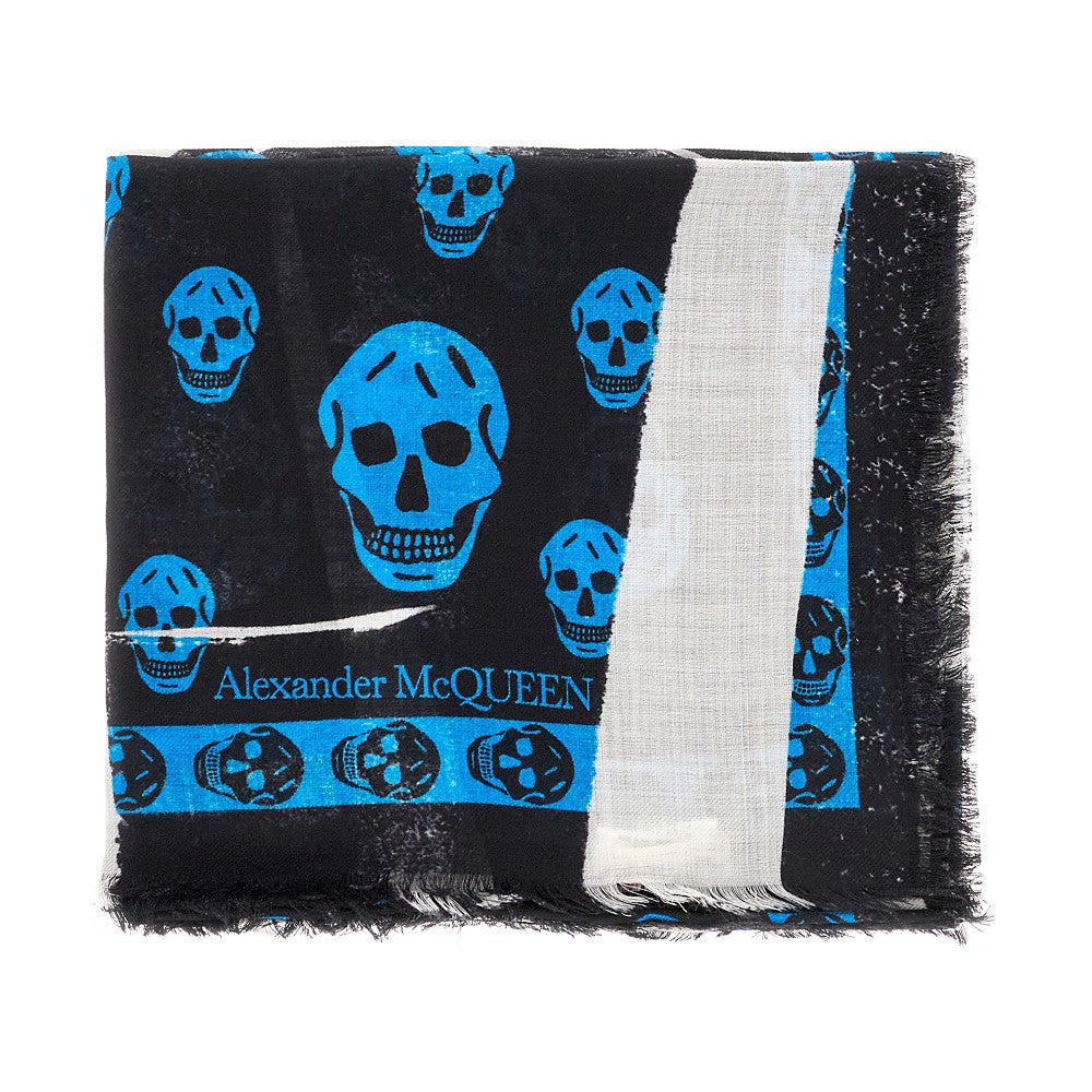 Slashed Skull wool scarf