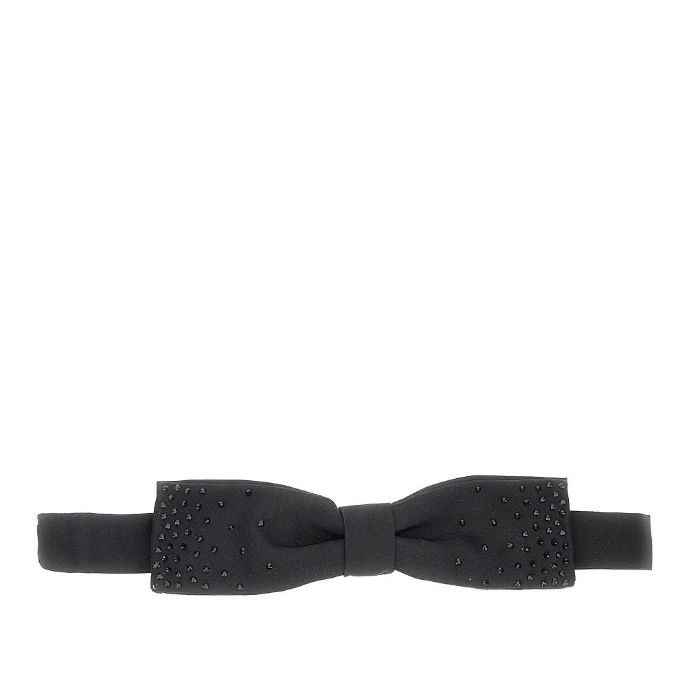 Strass-embellished silk bow tie