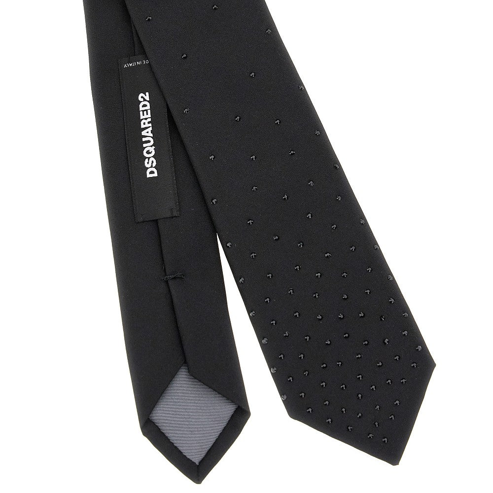 Strass-embellished silk neck tie