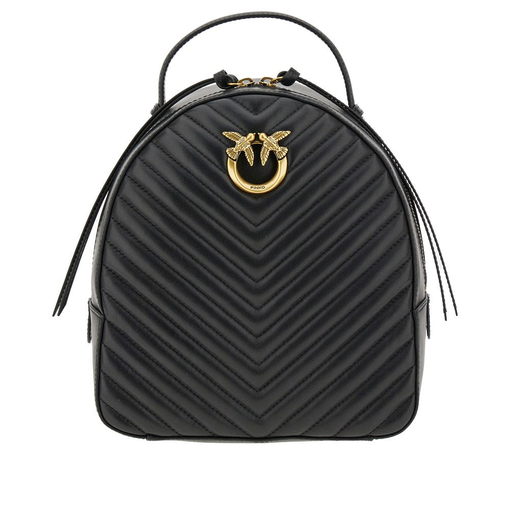 &#39;Love&#39; chevron leather backpack