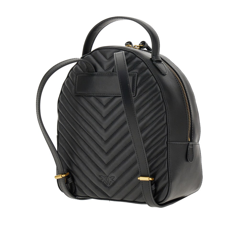 &#39;Love&#39; chevron leather backpack