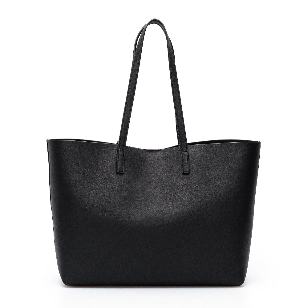 Leather E/W shopping bag