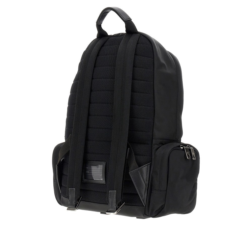 Nylon backpack with rubberized logo