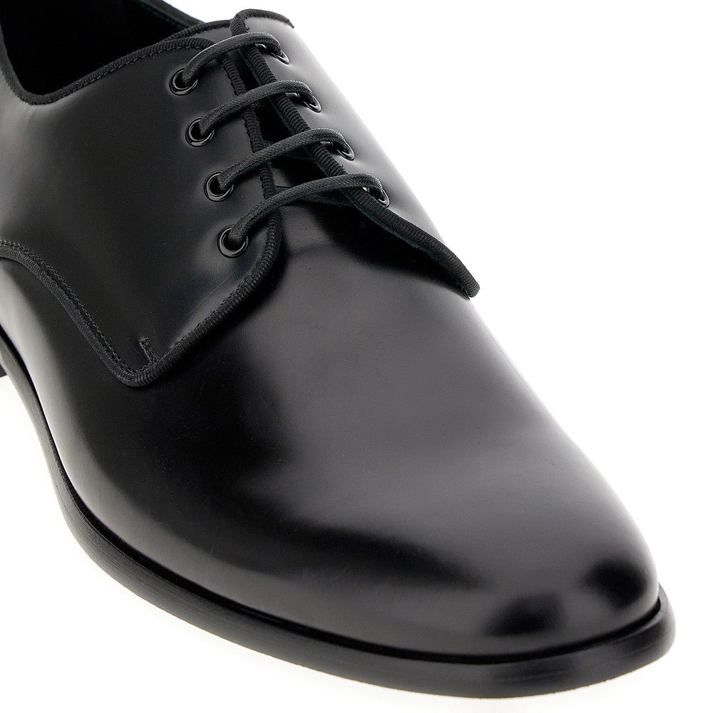 Brushed leather Derby lace-up shoes