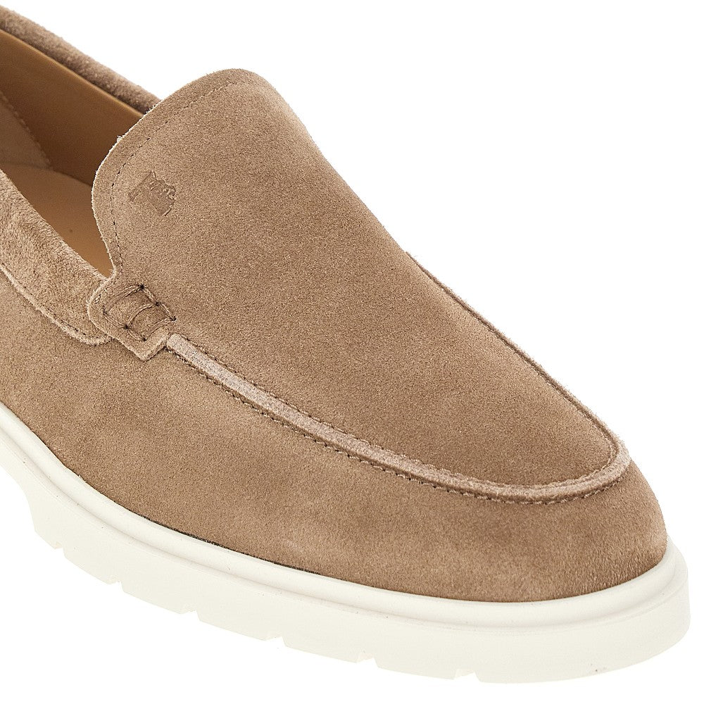 Suede leather hybrid loafers