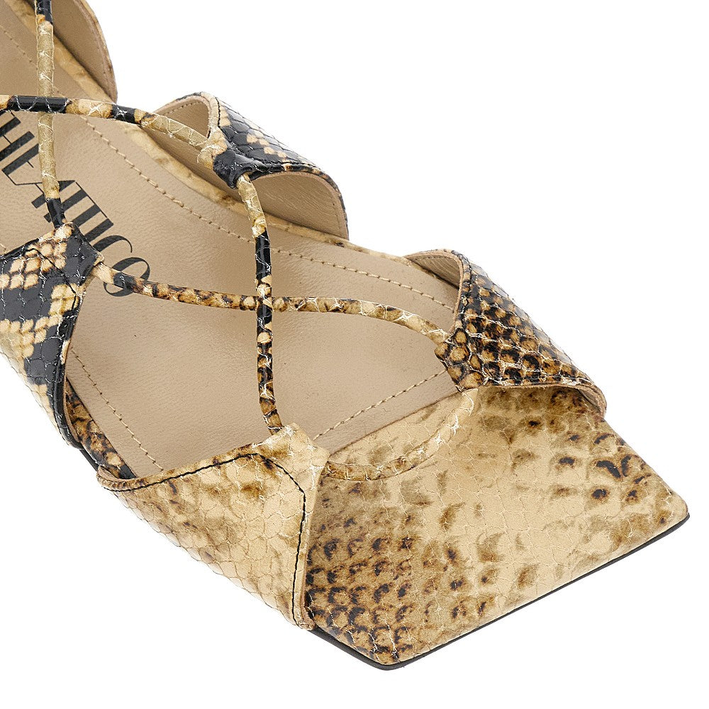&#39;Reneè&#39; python-print leather sandals