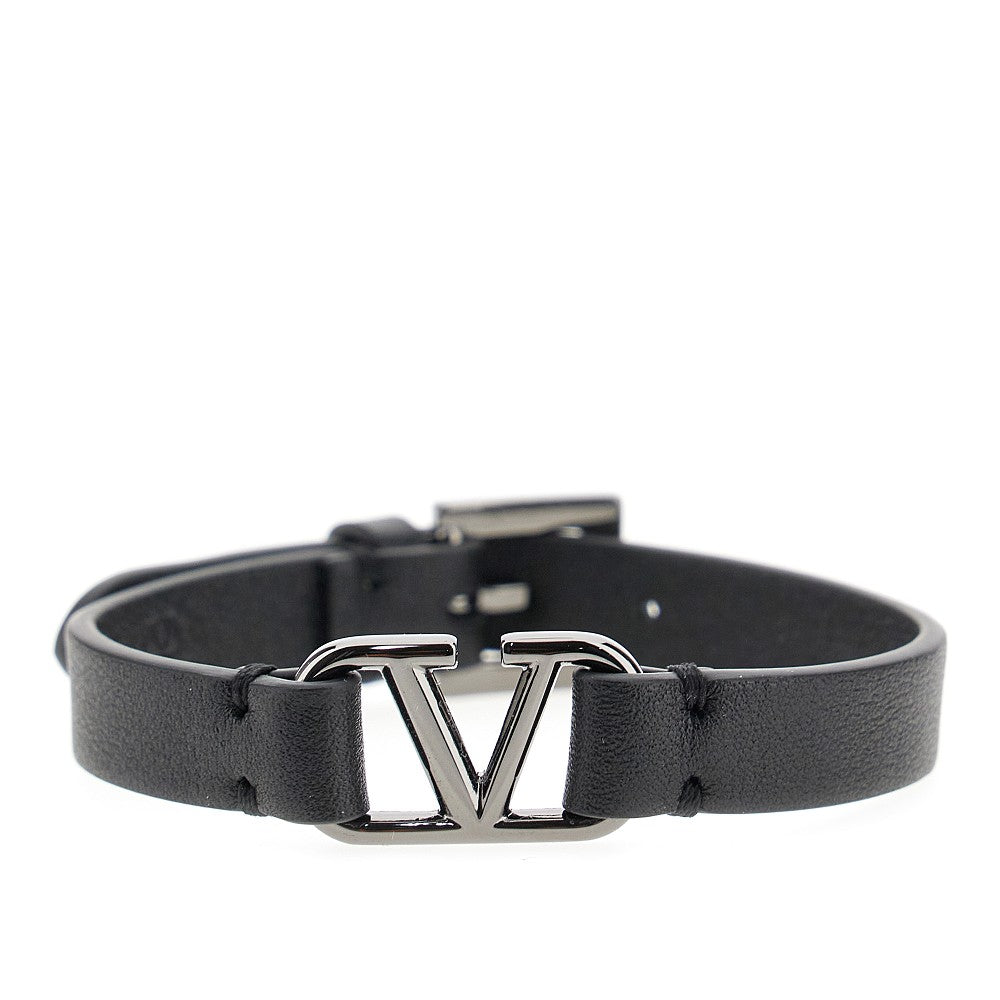 &#39;VLogo Signature&#39; leather bracelet